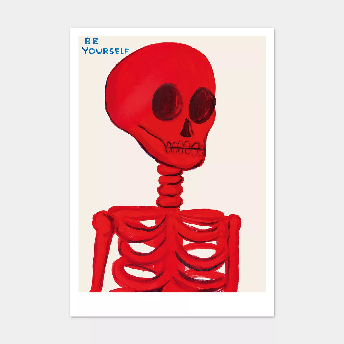 Be yourself skeleton david shrigley postcard by penny black