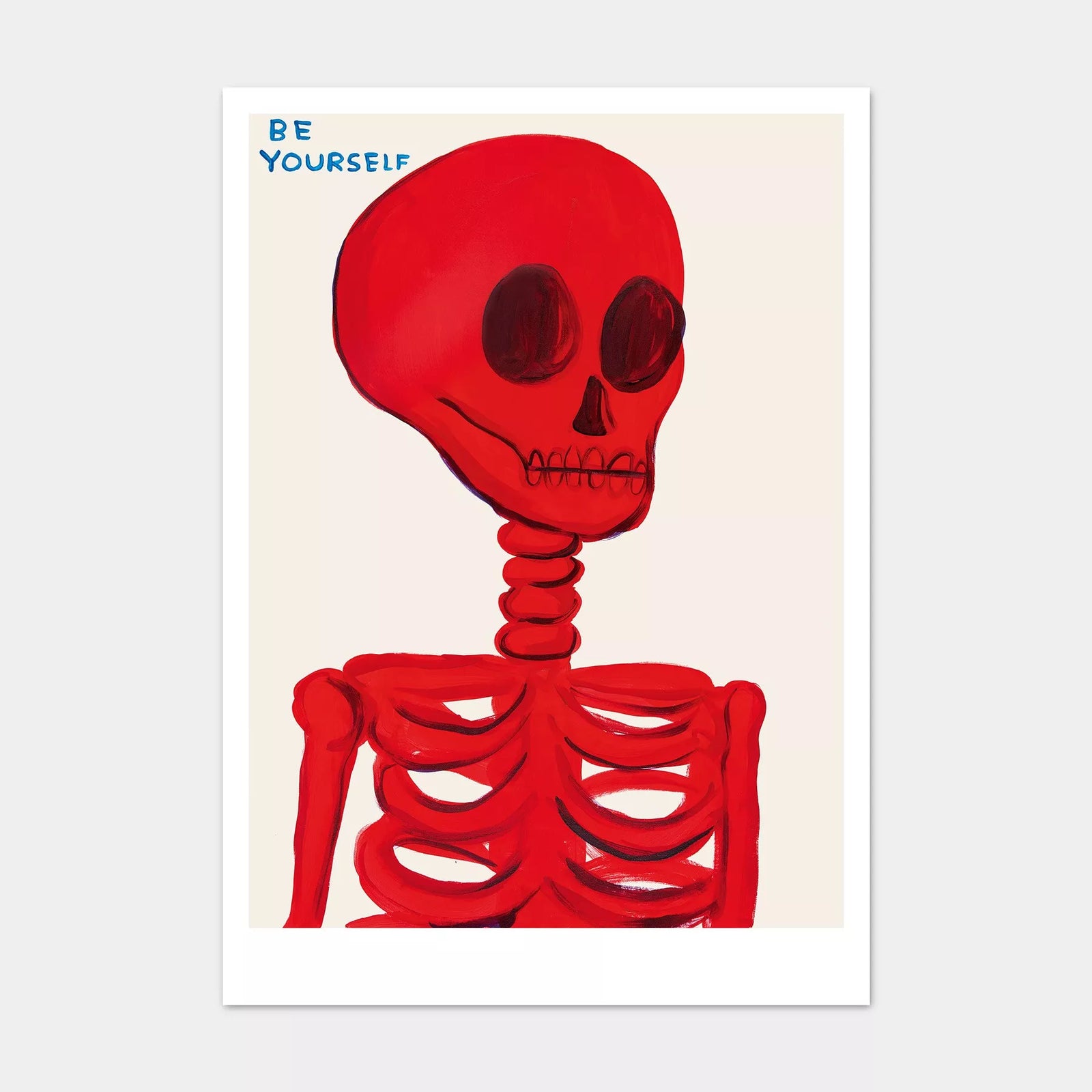Be yourself skeleton david shrigley postcard by penny black