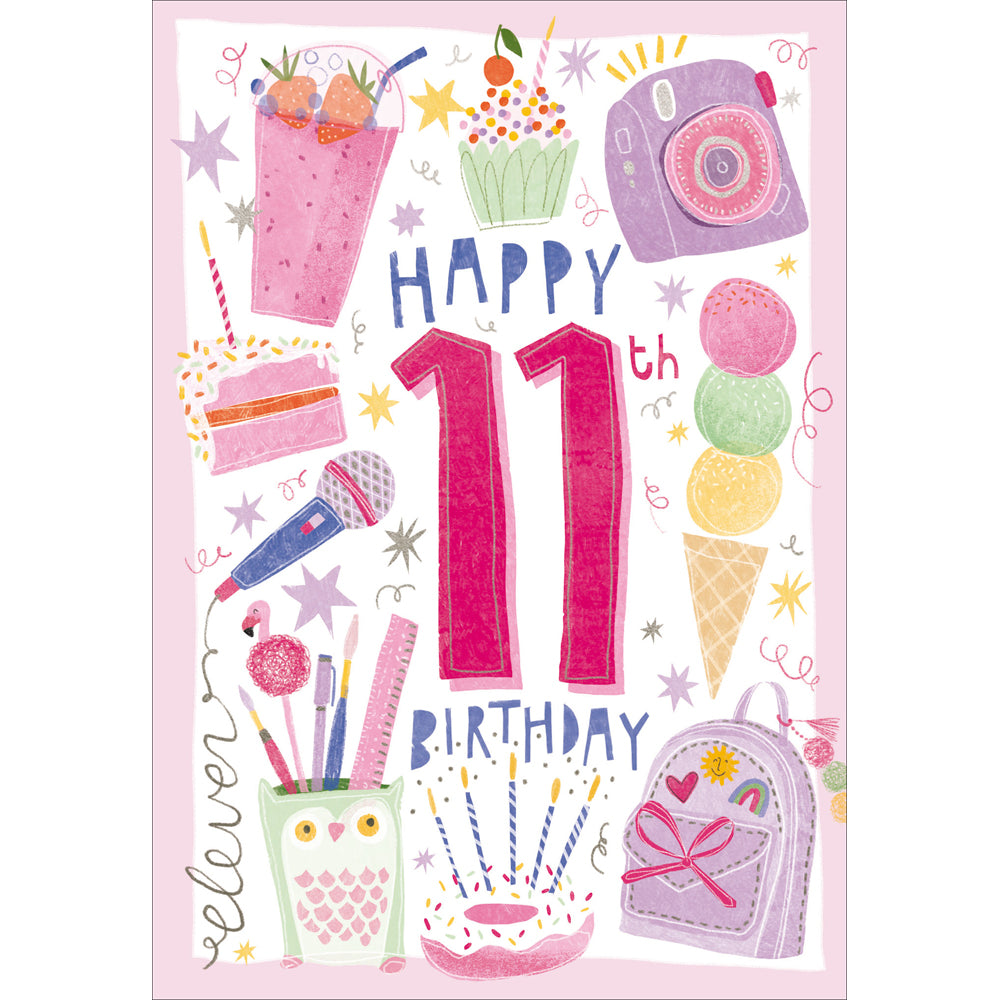 Pastel 11th Birthday Treats Card from Penny Black