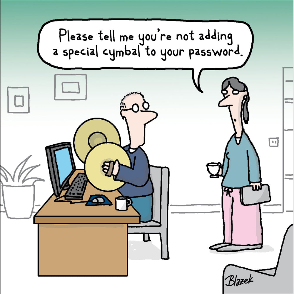 Password Special Cymbal Funny Card from Penny Black
