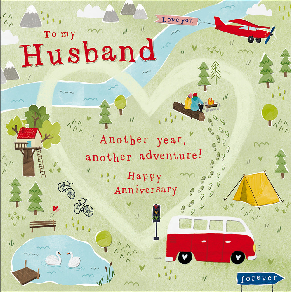 Husband Another Year Another Adventure Anniversary Card at Penny Black