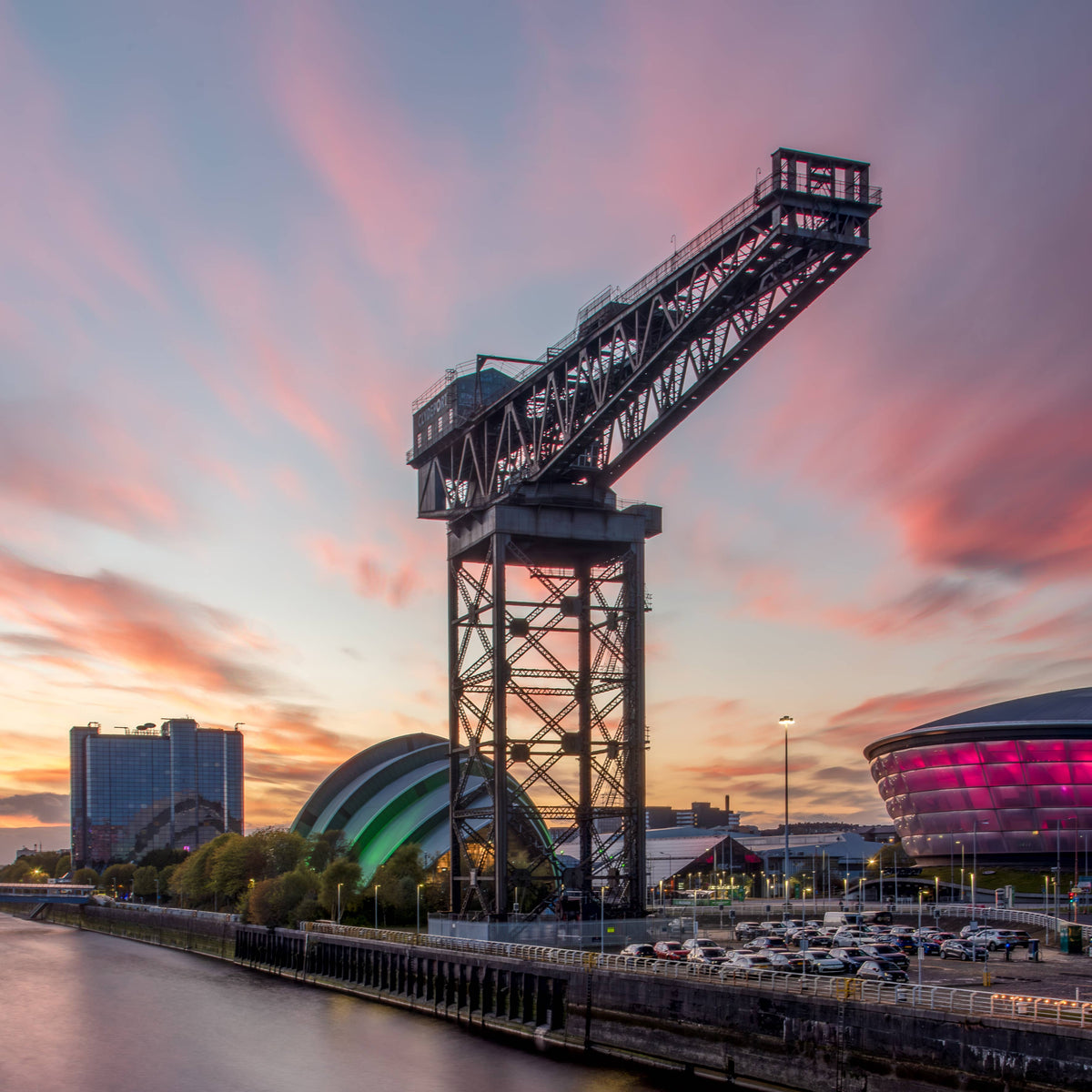 Sunset over Finnieston Crane Glasgow Magnet