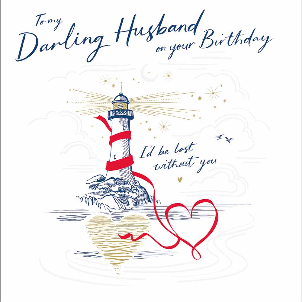 Lost Without You Darling Husband Birthday Card from Penny Black