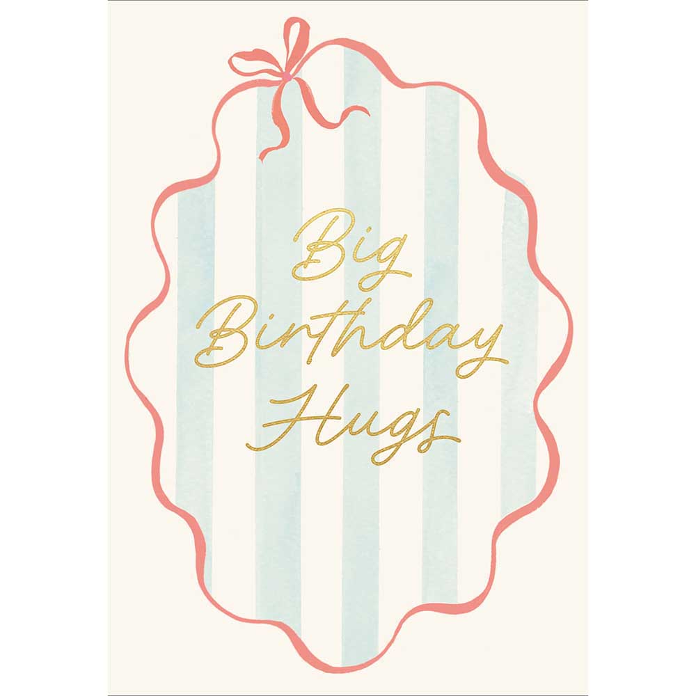 Big Birthday Hugs Blue Stripes Card from Penny Black