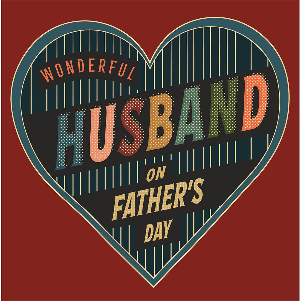 Wonderful Husband Heart Father's Day Card By Penny Black