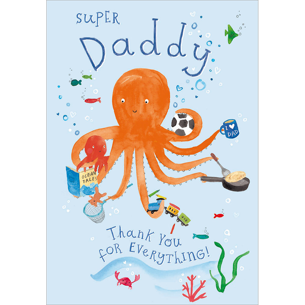 Super Daddy Octopus Father's Day Card By Penny Black