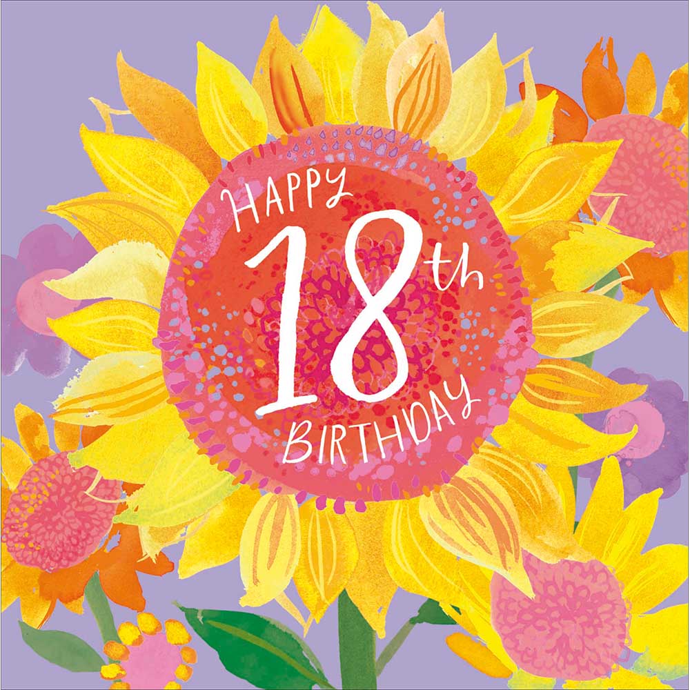 Sunflower Celebrations 18th Birthday Card from Penny Black