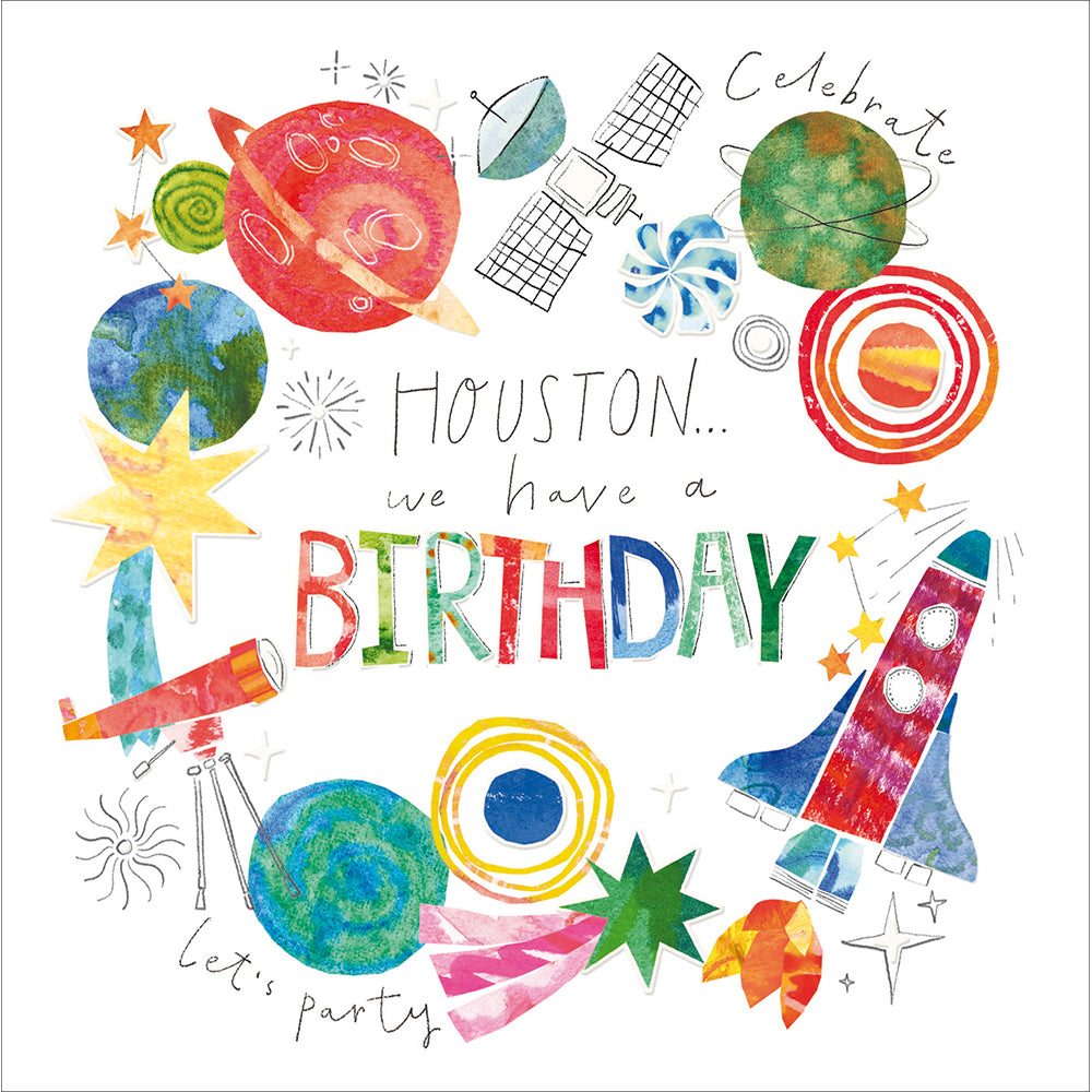 Houston We Have A Birthday Space Theme Card from Penny Black
