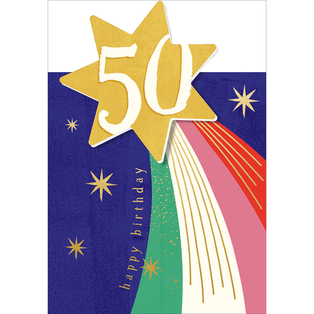 Golden Star Burst 50th Birthday Card from Penny Black