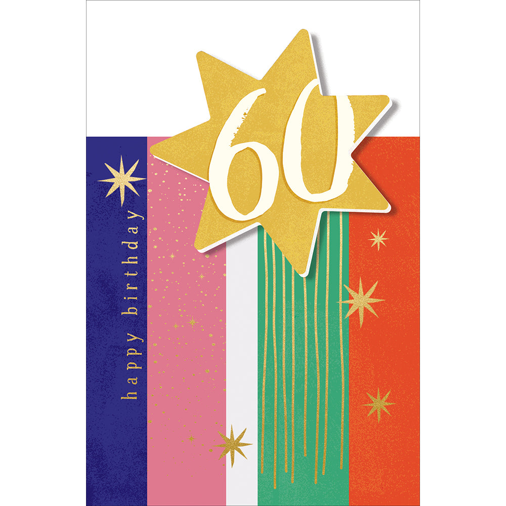 Gold Star Burst 60th Birthday Card from Penny Black