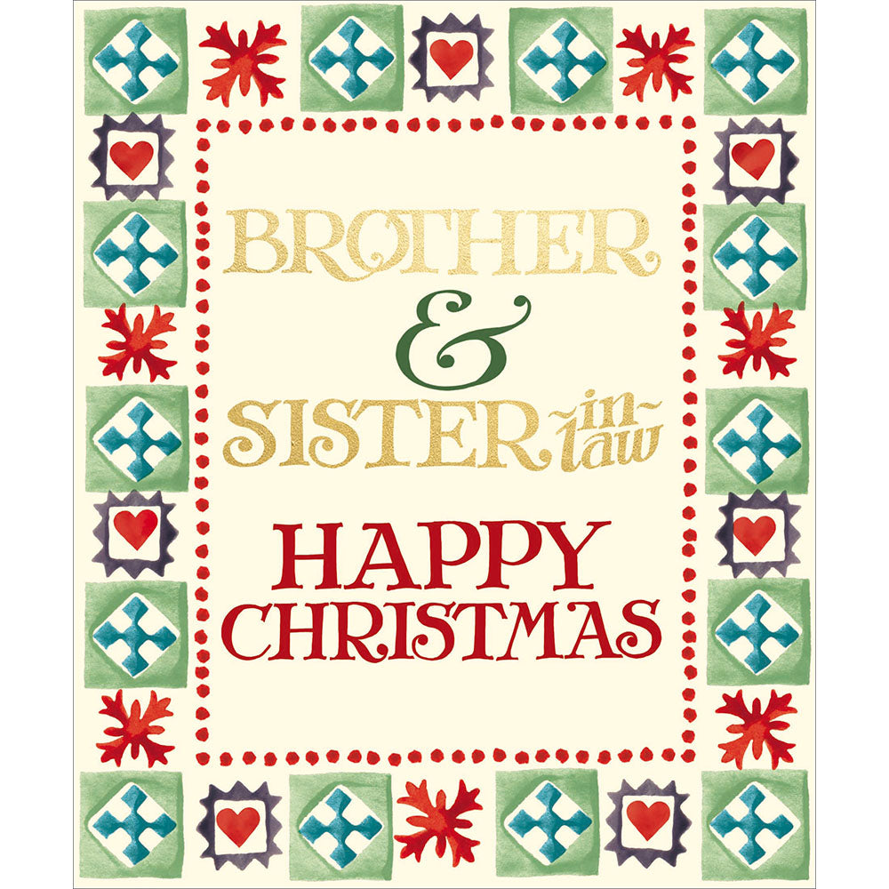 Emma Bridgewater Reindeer Games & Christmas Flames Brother & Sister In Law Card By Penny Black