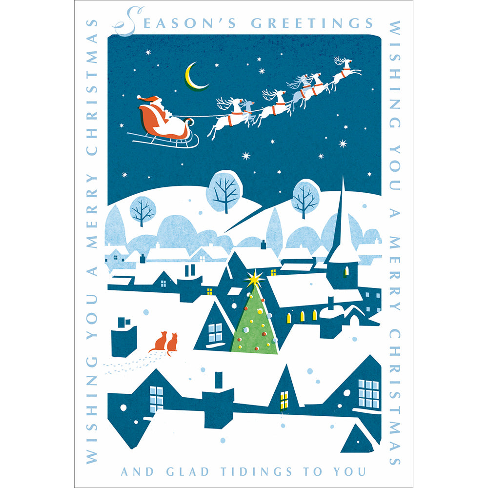 Retro Santa's Magic Sleigh Christmas Card By Penny Black