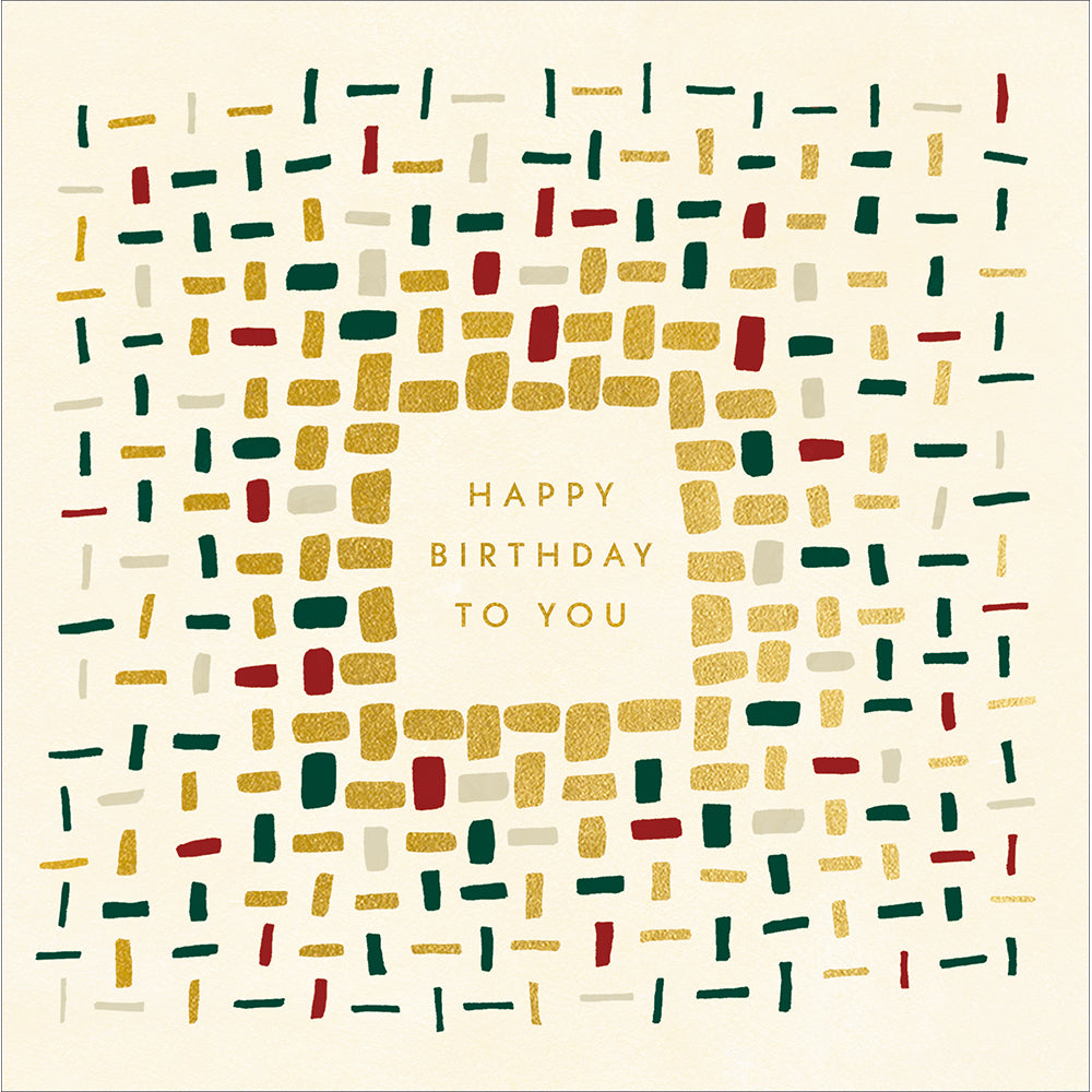 Red Gold & Green Dashes Birthday Card from Penny Black
