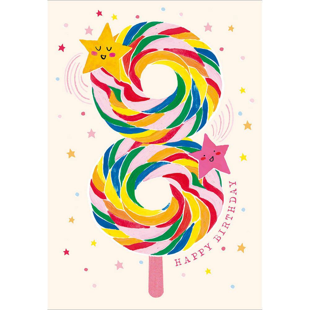 Rainbow Lollipop Happy 8th Birthday Card from Penny Black