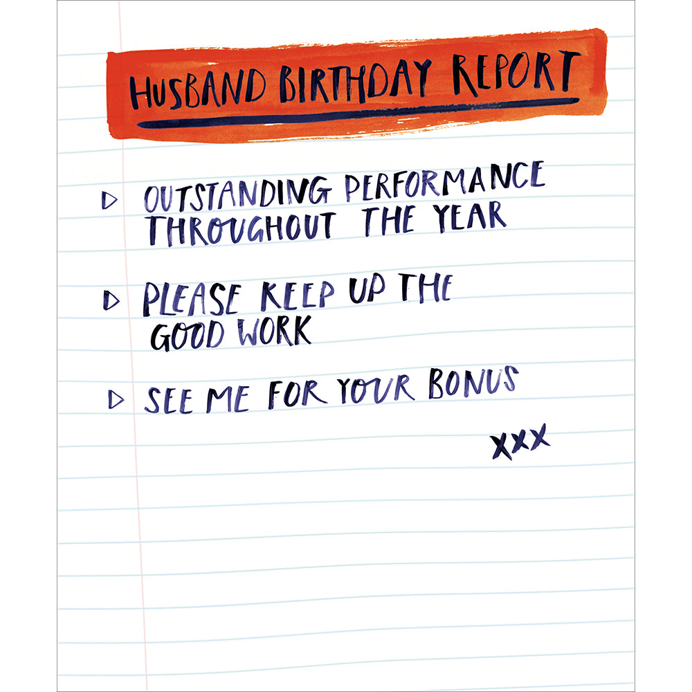 Husband Birthday Report Card from Penny Black