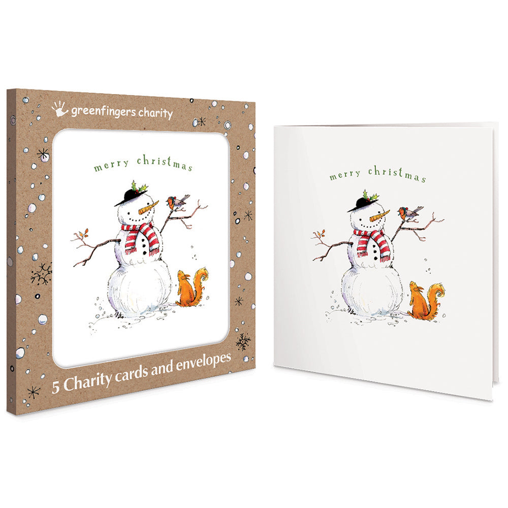 Squirrel & Snowman Pack Of 5 Charity Christmas Cards By Penny Black