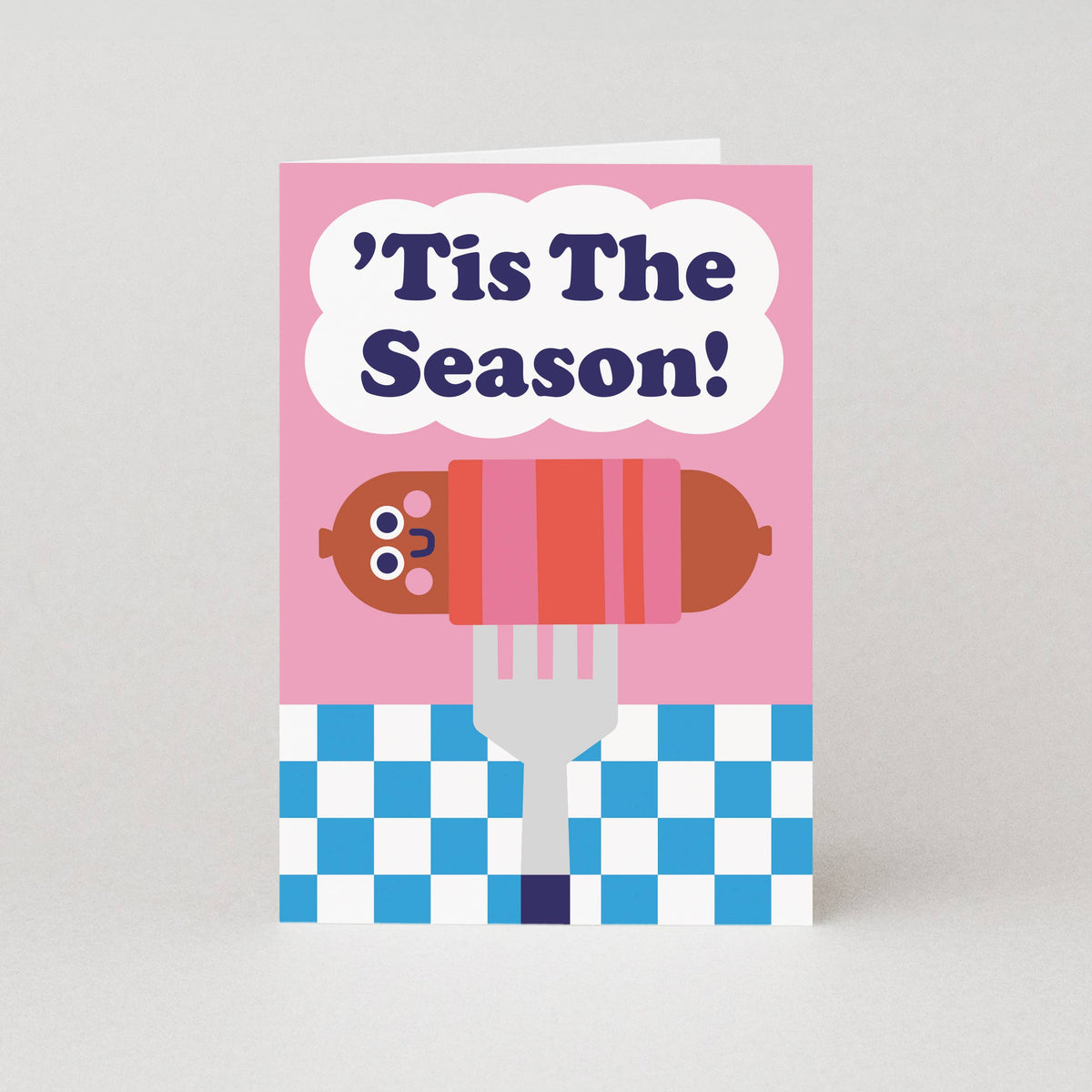 Tis The Season Pigs in Blankets Funny Christmas Card by penny black