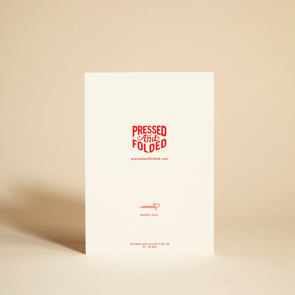 Beaufort Wind Force Scale Art Card by pressed and folded at penny black showing boiler plate