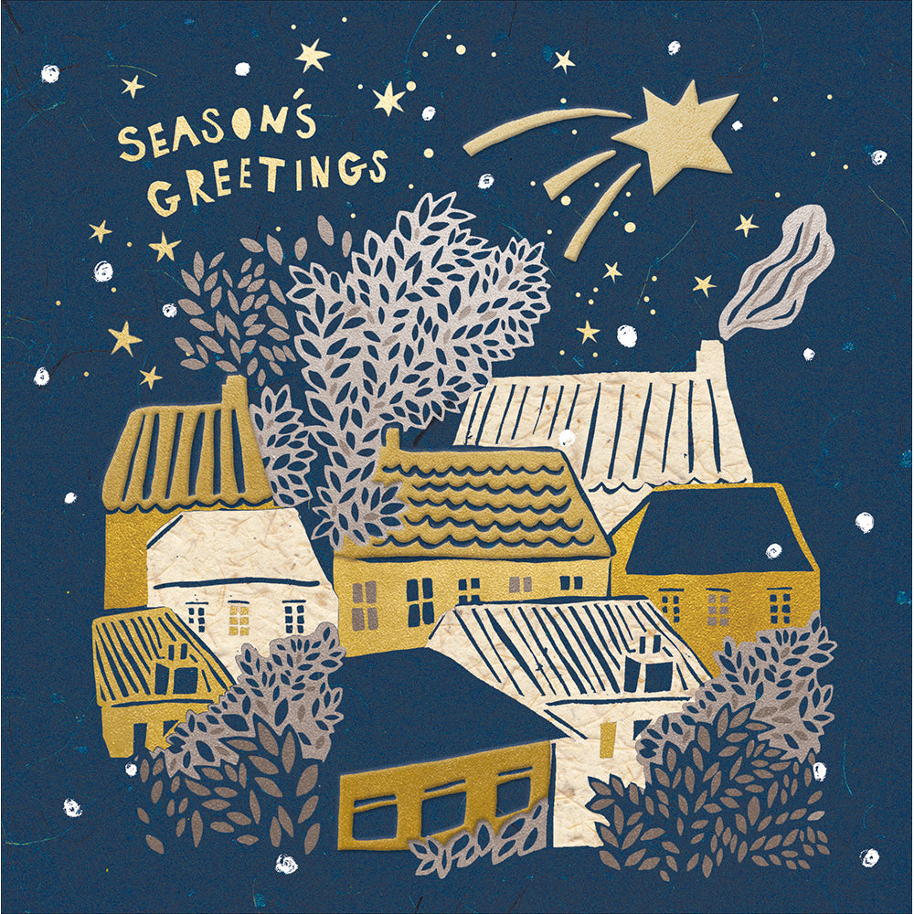 Golden Rooftops Seasons Greetings Christmas Card By Penny Black