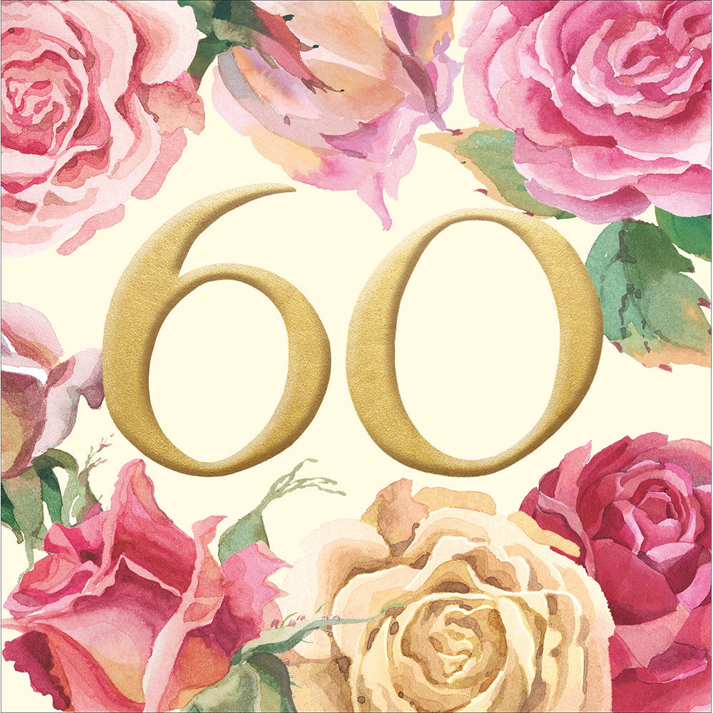 Emma Bridgewater Pink Roses 60th Birthday Card from Penny Black
