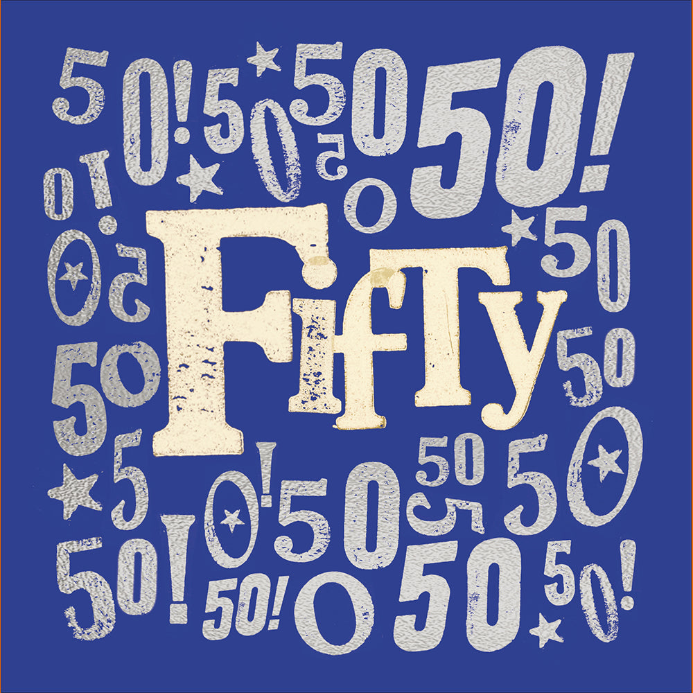 Welcome To Fifties Typographic 50th Birthday Card from Penny Black