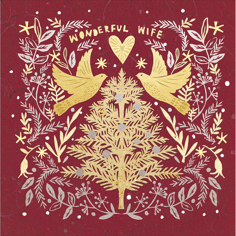 Wonderful Christmas Golden Tree Wife Card By Penny Black