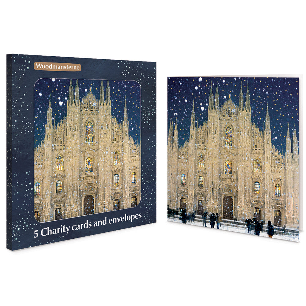 Milan Cathedral Art Pack Of 5 Charity Christmas Cards By Penny Black