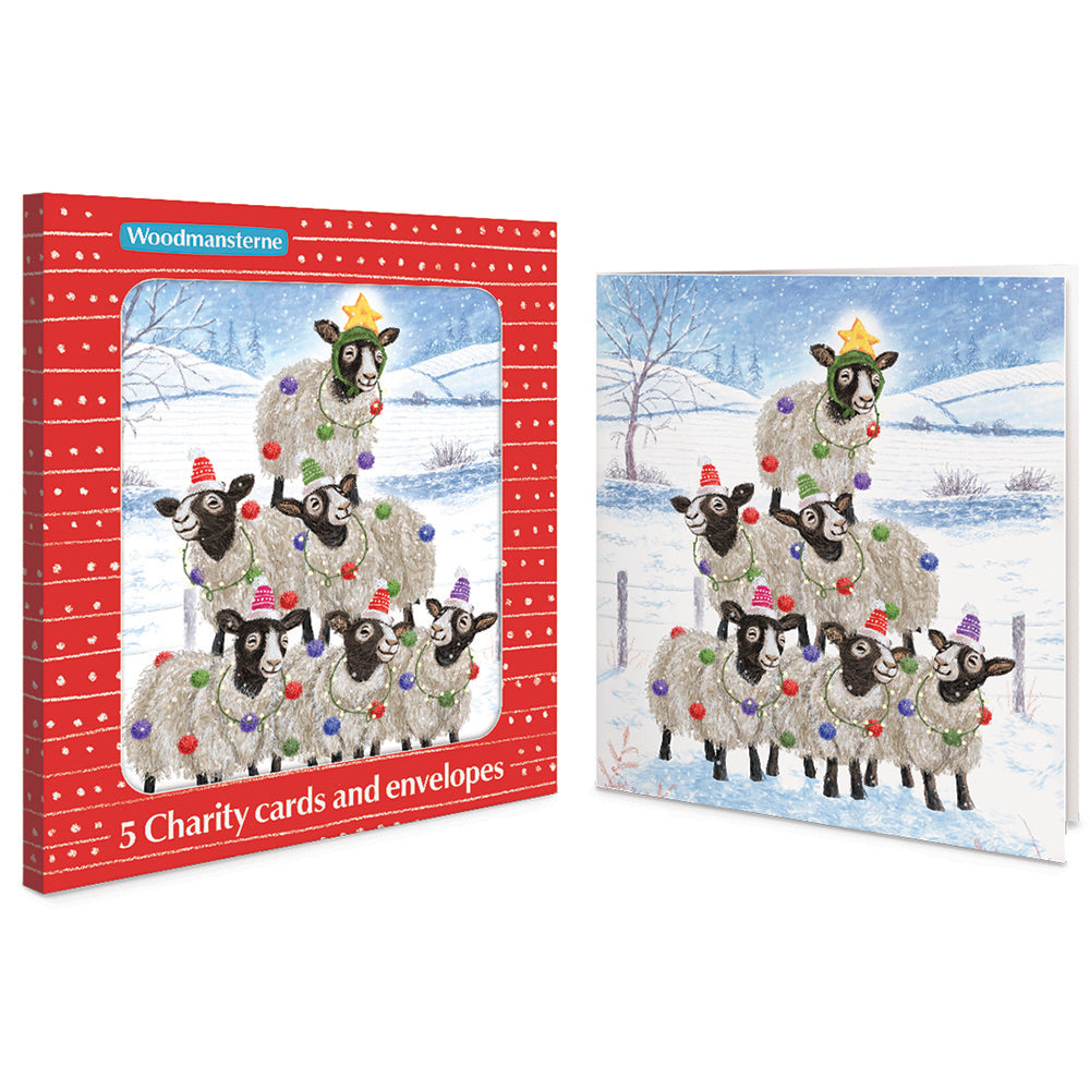 Sheep Pyramid Scheme Pack Of 5 Charity Christmas Cards By Penny Black