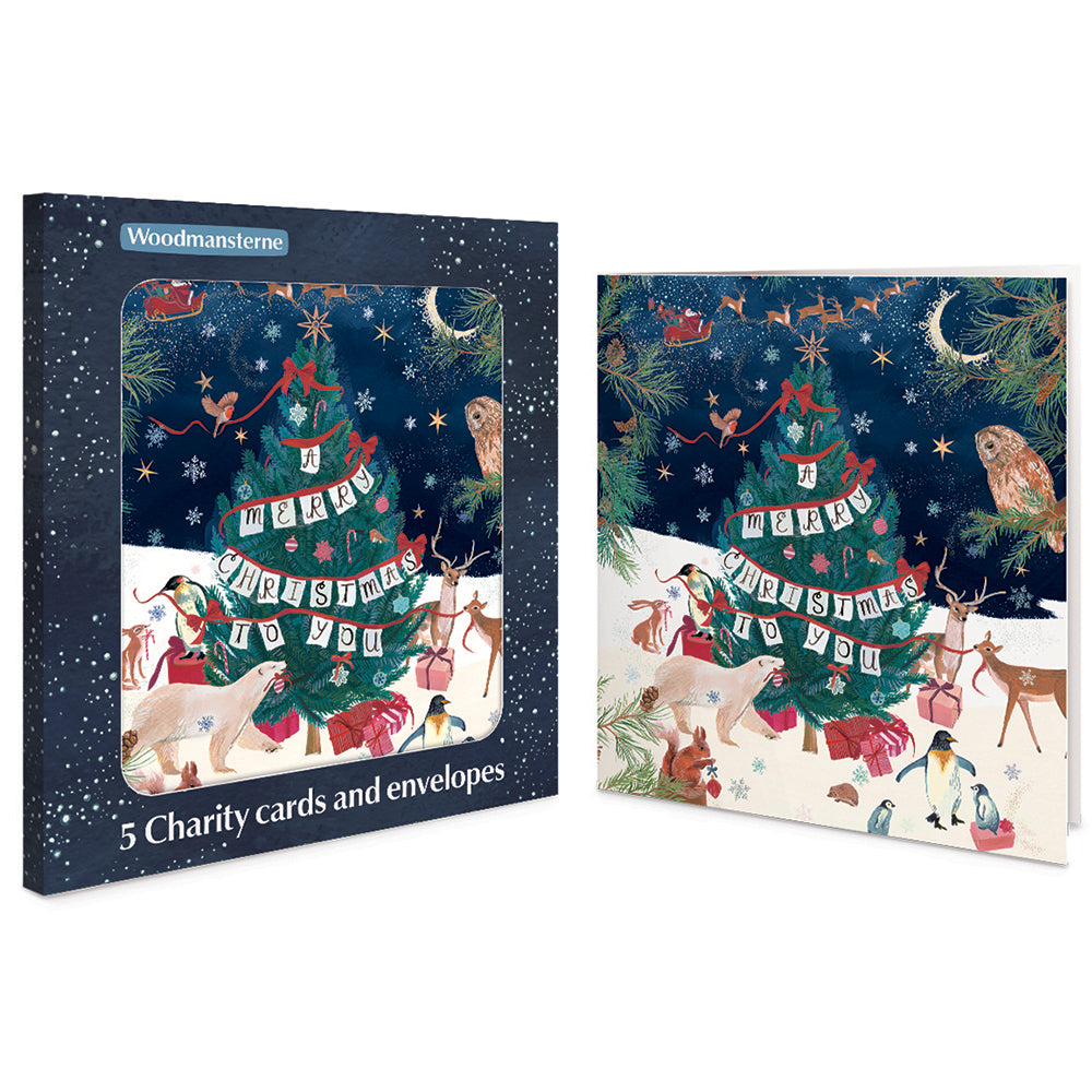 Around The Tree Merry Christmas To You Pack Of 5 Charity Cards By Penny Black