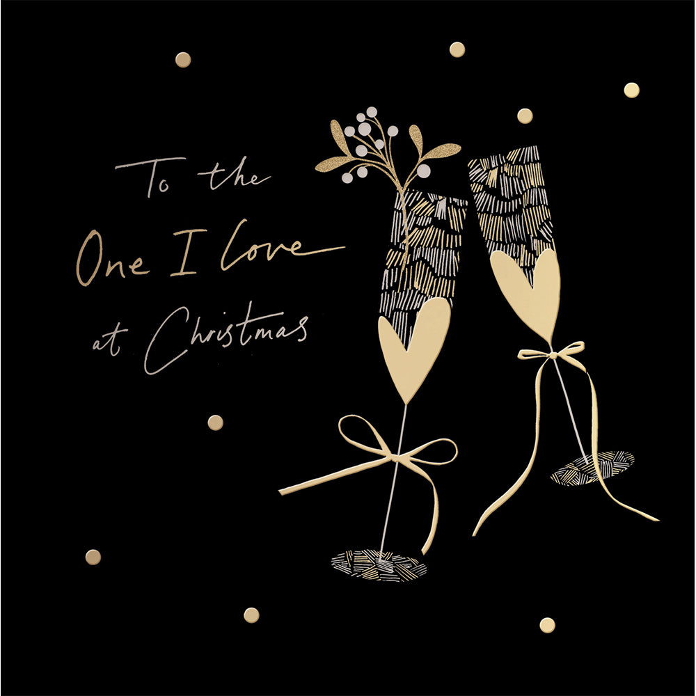 Christmas Toast To The One I Love Black & Gold Card By Penny Black