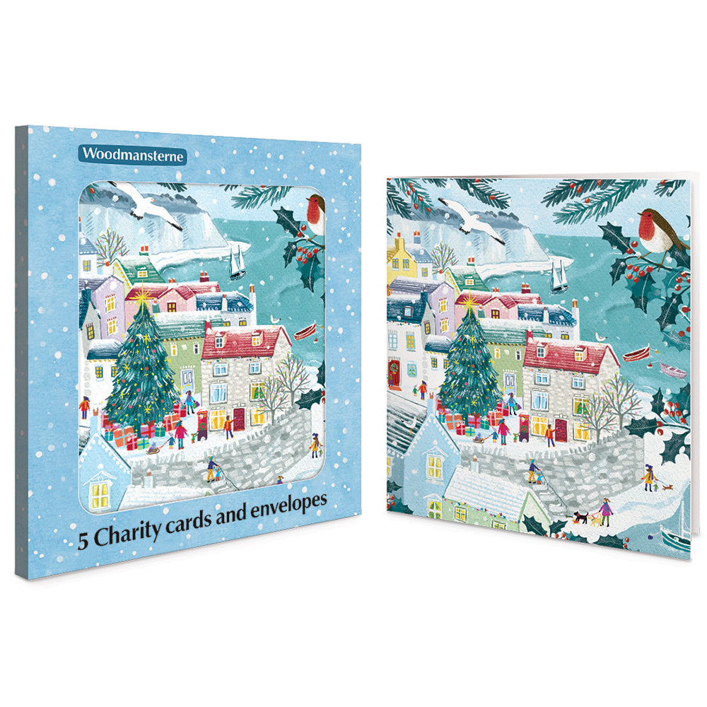 Snow In The Harbour Pack Of 5 Charity Christmas Cards By Penny Black