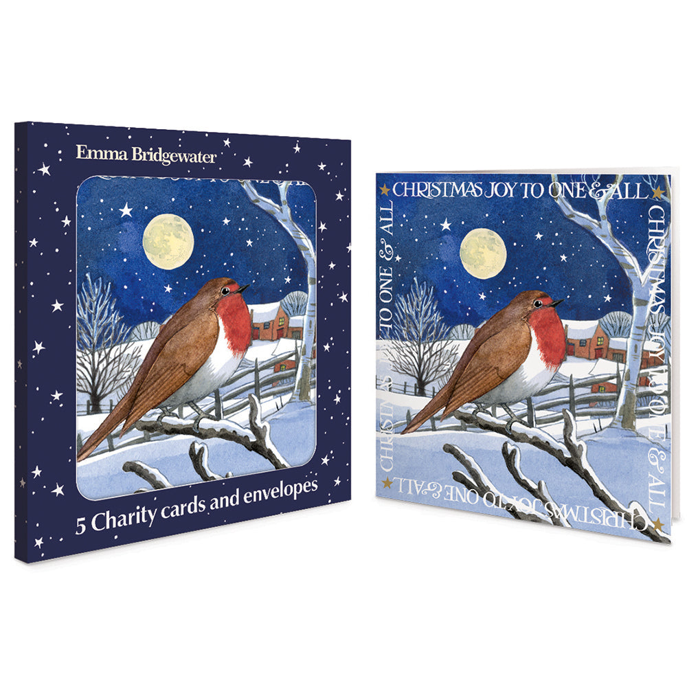 Midnight Robin Joy To All Emma Bridgewater Pack Of 5 Charity Christmas Cards By Penny Black