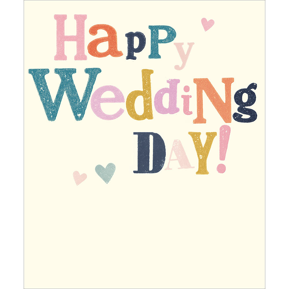 Colourful Text Happy Wedding Day Card from Penny Black