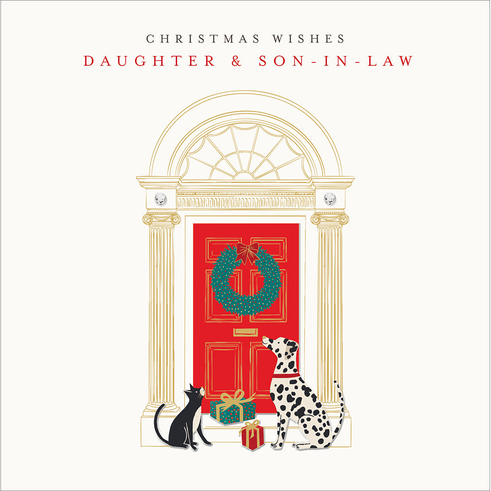 Welcome On The Doorstep Daughter & Son In Law Christmas Card By Penny Black
