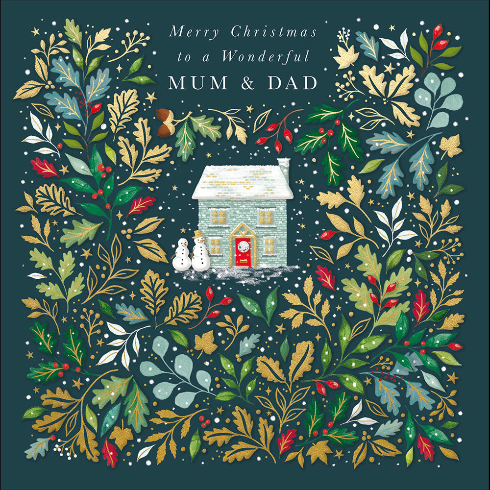 Peace & Harmony Cottage Mum & Dad Christmas Card By Penny Black