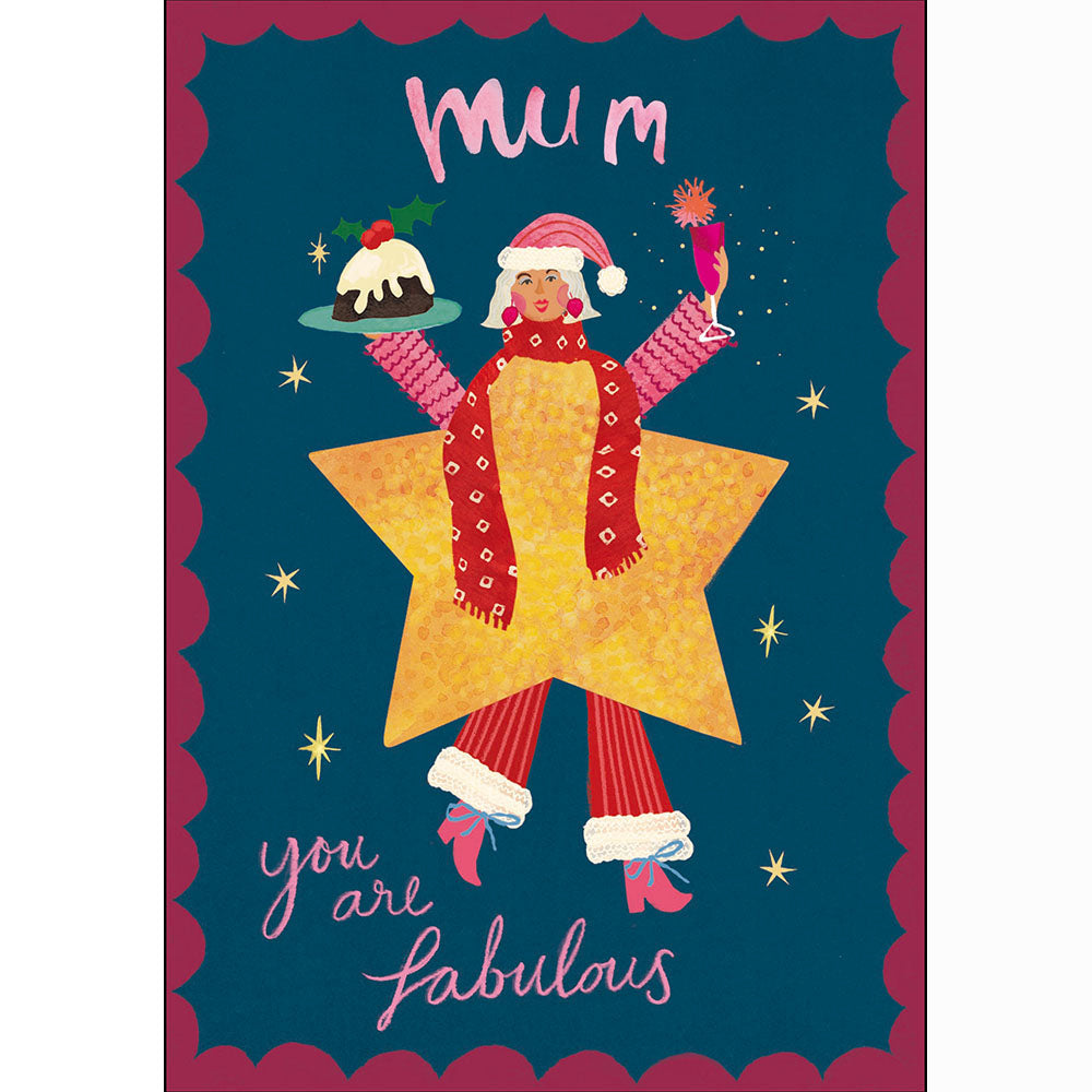 Sparkling Star Fabulous Mum Christmas Card By Penny Black
