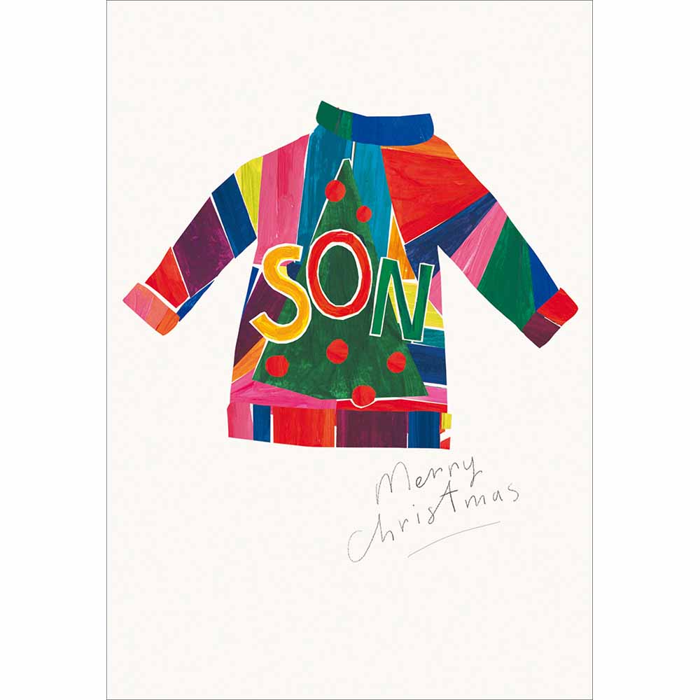 Colourful Christmas Jumper Son Card By Penny Black