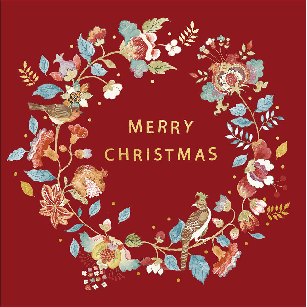 Sanderson Arii's Garden Box Of 8 Luxury Foiled Christmas Cards By Penny Black