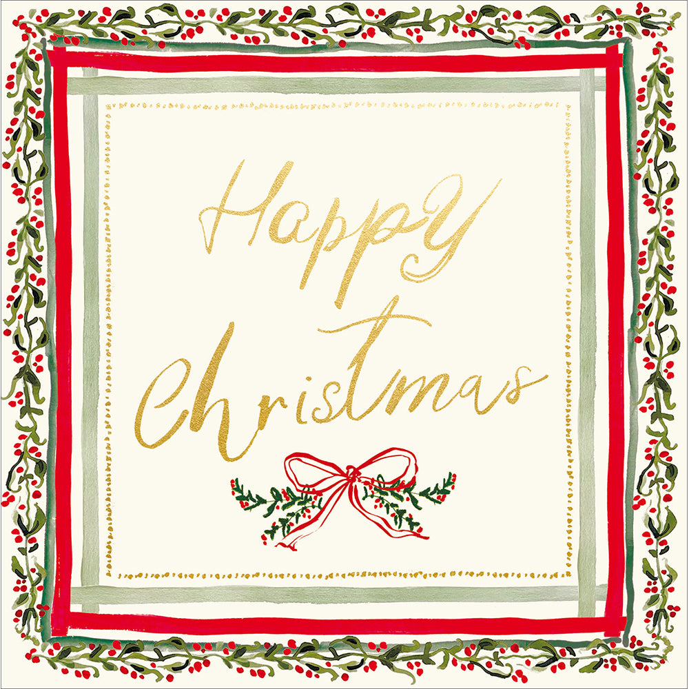 Stephanie Dyment Festive Bow Box Of 8 Luxury Foiled Christmas Cards By Penny Black