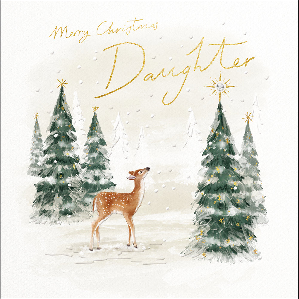 Woodland Wonder Embellished Tree Daughter Christmas Card By Penny Black