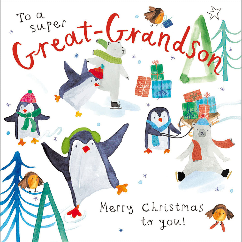 Snow Much Fun Very Special Great Grandson Christmas Card By Penny Black