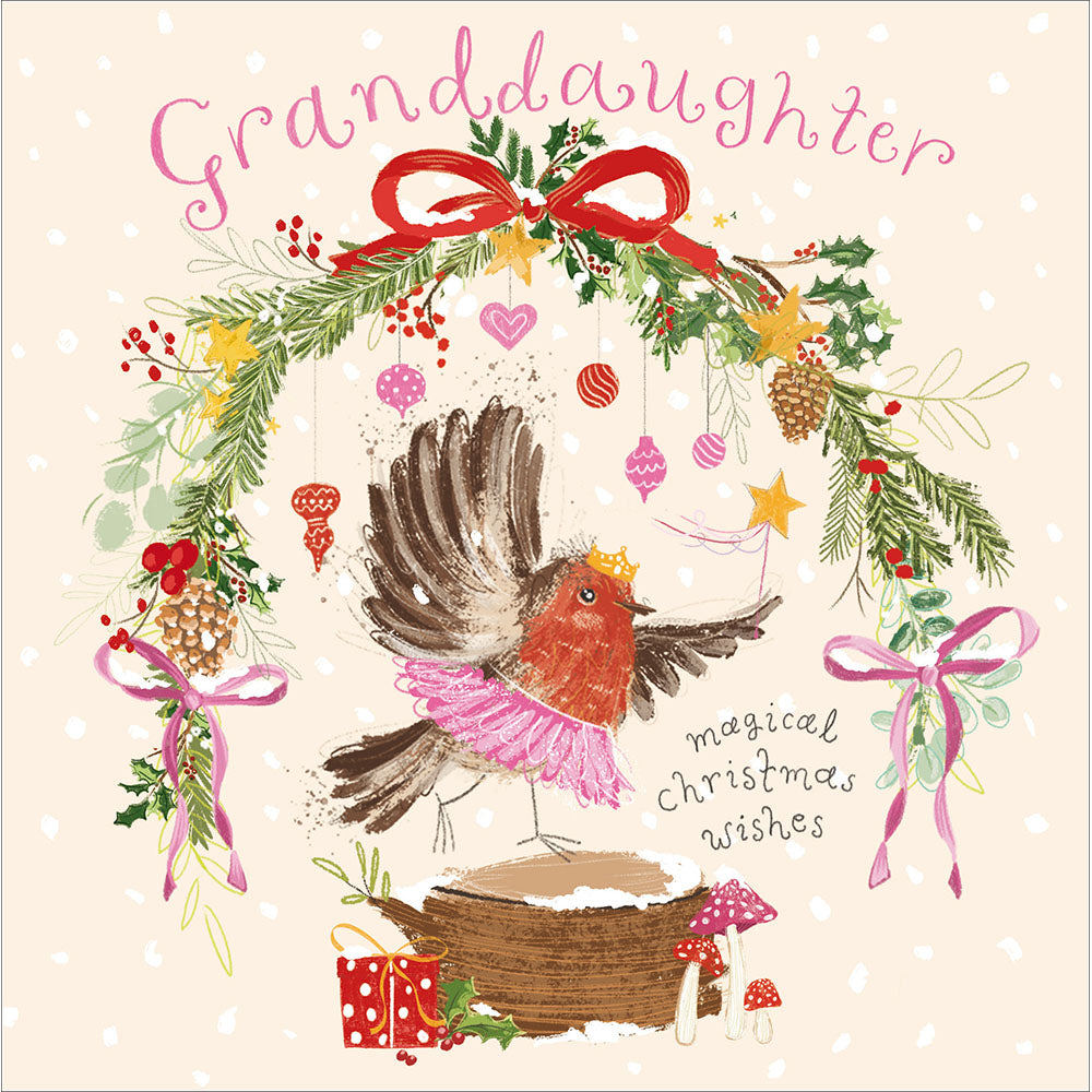 Star Of The Show Robin Magical Wishes Granddaughter Christmas Card By Penny Black