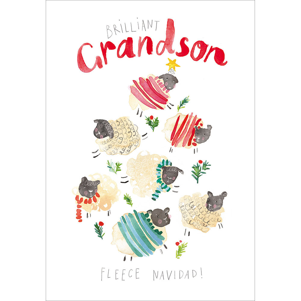 Fleece Navidad Brilliant Grandson Christmas Card By Penny Black