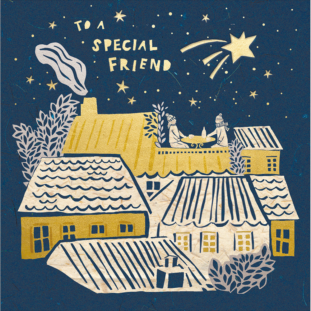Rooftop Stargazing Special Friend Christmas Card By Penny Black