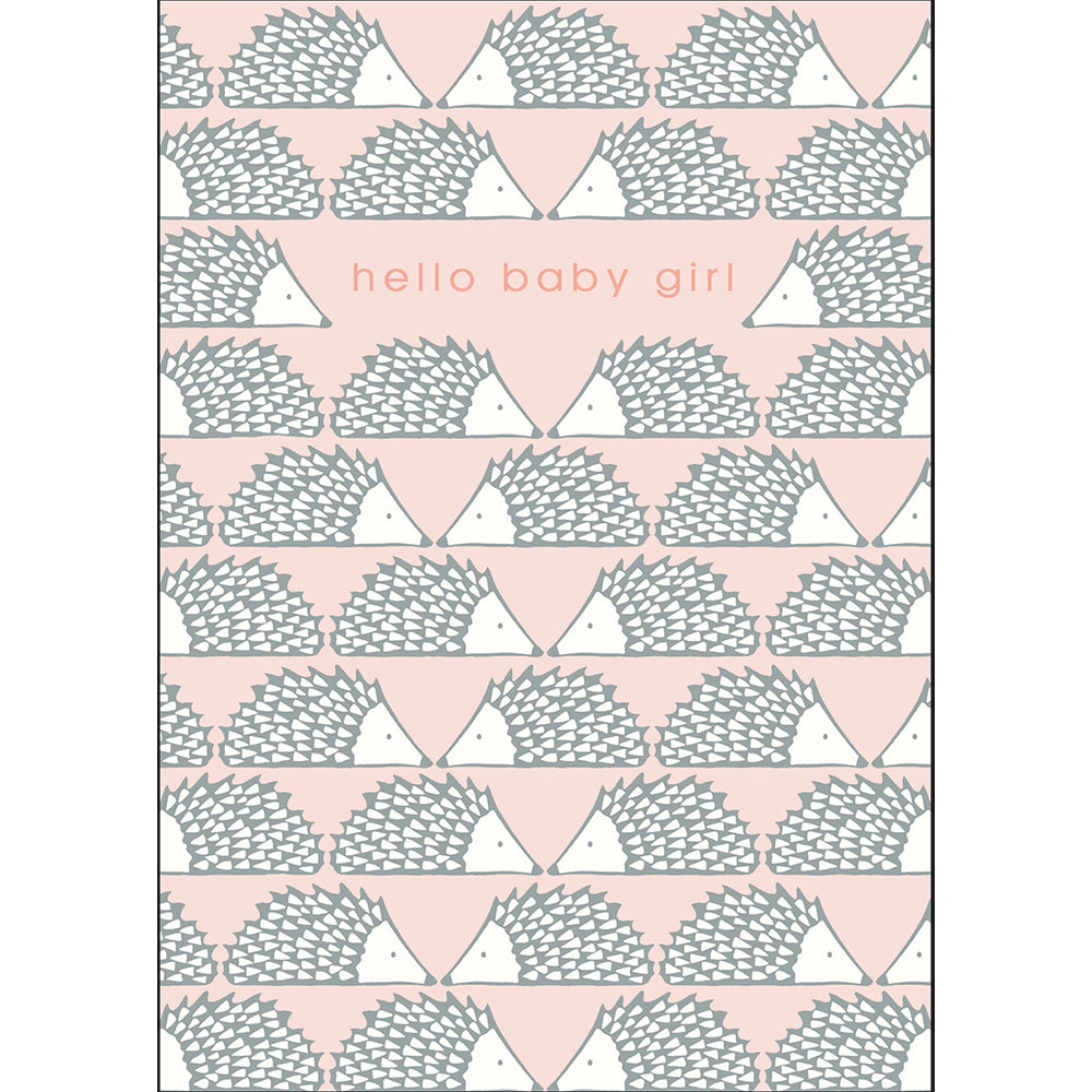 Hedgehogs Hello New Baby Girl Card from Penny Black