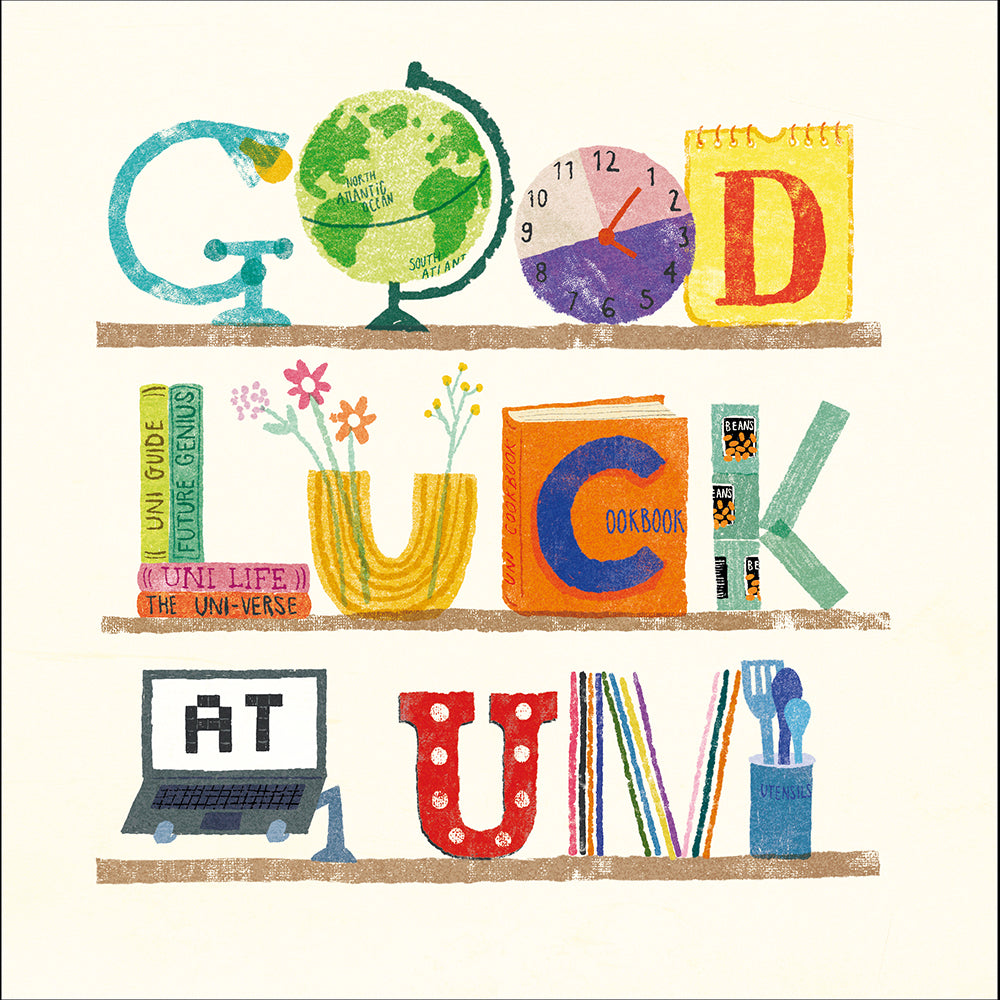 On The Shelf Good Luck At Uni Card By Penny Black