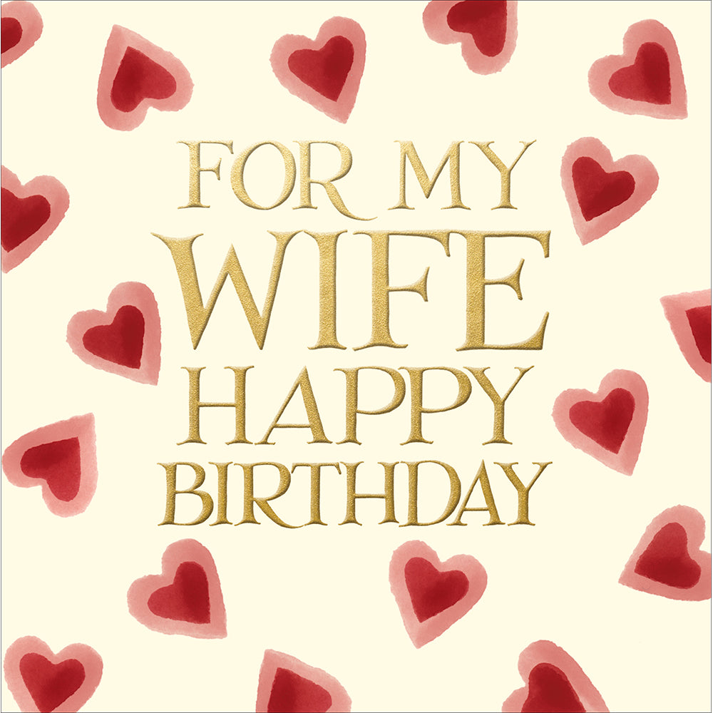 Wife Red Hearts Emma Bridgewater Birthday Card By Penny Black