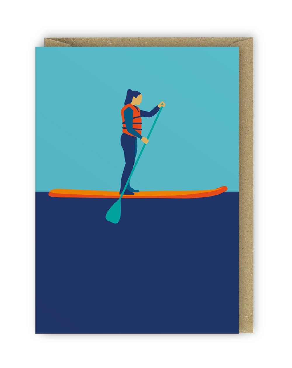 Blue Graphic Stand Up Paddle Boarding Card