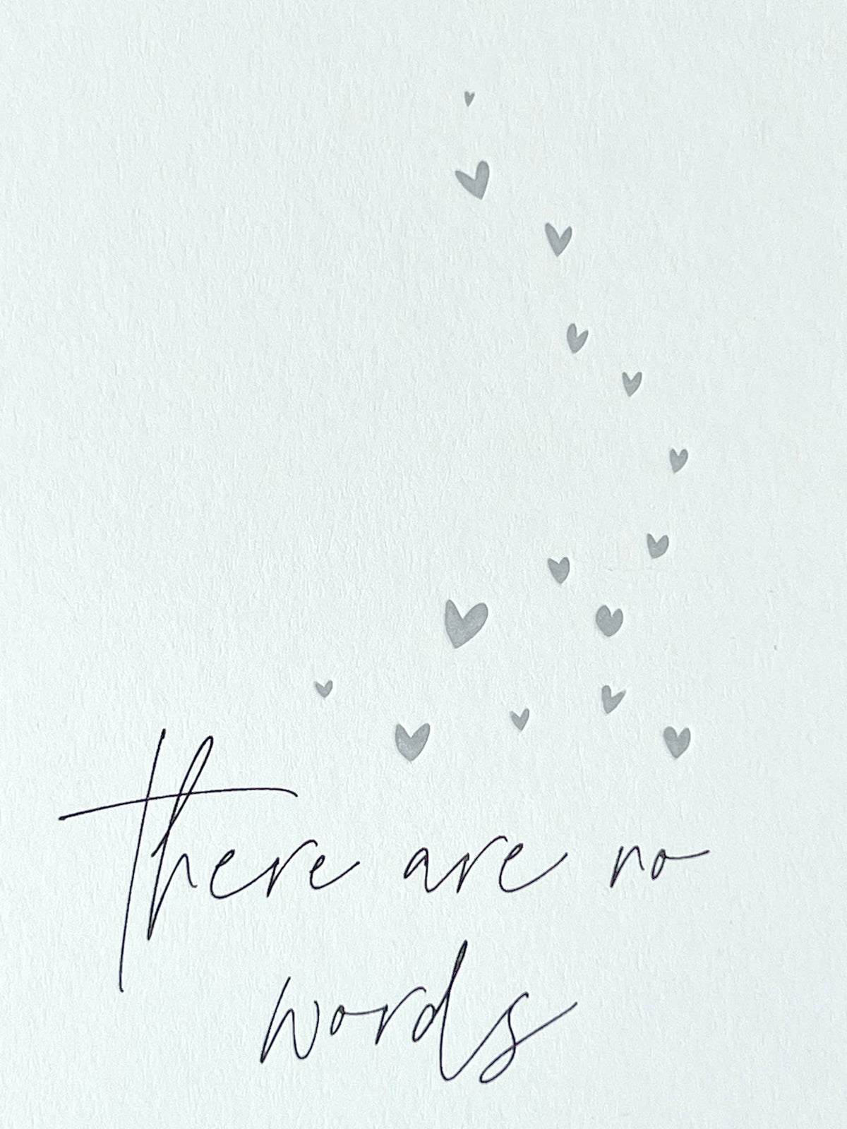 No Words Stars Letterpress Bereavement Card close up by penny black