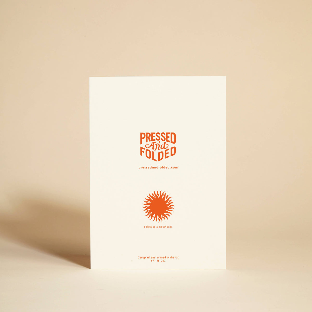 Solstices & Equinoxes Art Card by pressed and folded at penny black showing back boiler plate